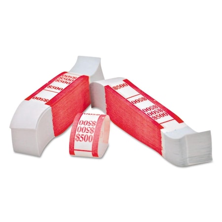 Iconex ICX94190063 Color-Coded Kraft Currency Straps - Red IC472518